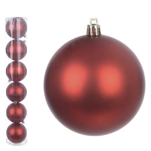 BOLA DECORADA NATAL FOSCA PVC C/3 UND (VERMELHO) 10cm (FLORARTE) Vol. 5 a 7
