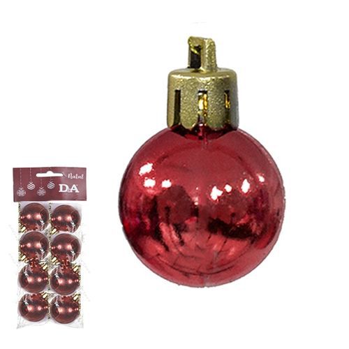 BOLA NATAL METALIZADA C/6 UND (VERMELHO) 4cm (FLORARTE) Vol. 18,27