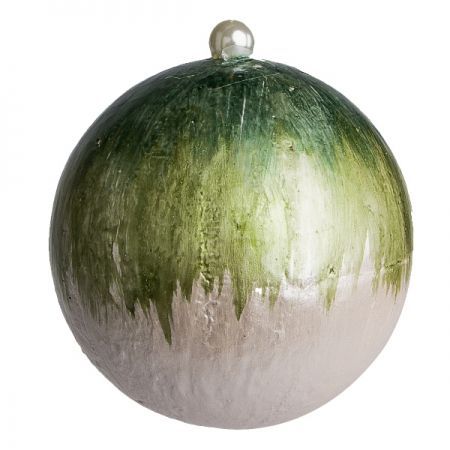 Bola Natalina Decorada Verde 10cm C/3