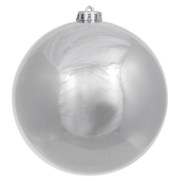 BOLA NATAL METALIZADA (PRATA) 15cm (FLORARTE) Vol. 14 a 15