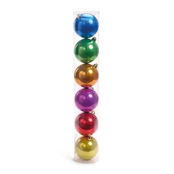 BOLA NATAL EM TUBO METALIZADA C/12 UND (ARCO-IRIS) 6cm (FLORARTE) Vol. 39