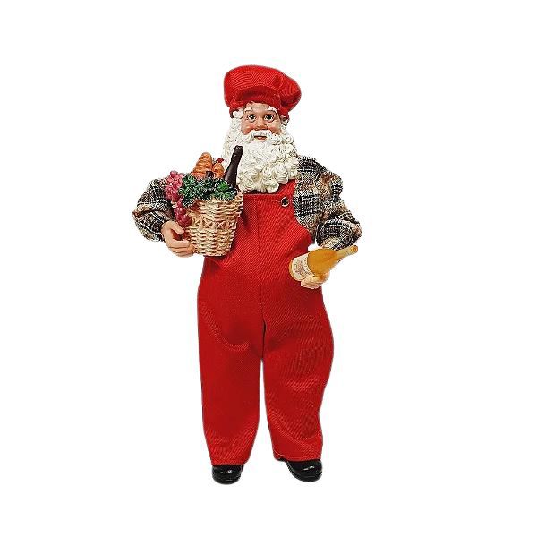 RESINA NATAL PAPAI NOEL C/VINHO (VERMELHO) 27,55cm (FLORARTE) Vol. 15