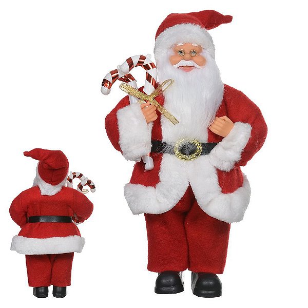 PAPAI NOEL NATAL EM PE (VERMELHO BRANCO) 30cm (FLORARTE) Vol. 16