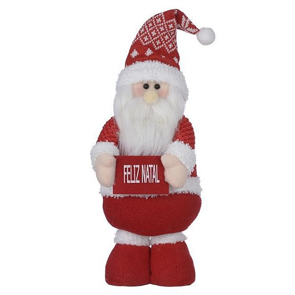 BONECO NATAL PAPAI NOEL EM PE (VERMELHO BRANCO) 46,5cm (FLORARTE) Vol. 1
