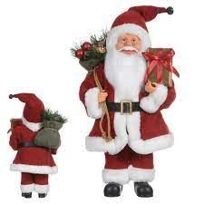 PAPAI NOEL NATAL EM PE VERMELHO BRANCO 40cm (FLORARTE) Vol. 1