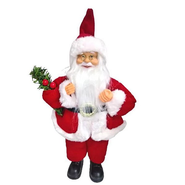 PAPAI NOEL NATAL EM PE (VERMELHO BRANCO) 30cm (FLORARTE) Vol. 1 a 2