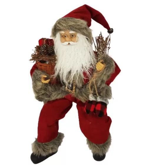 PAPAI NOEL SENTADO LENHADOR VM/VD 45cm