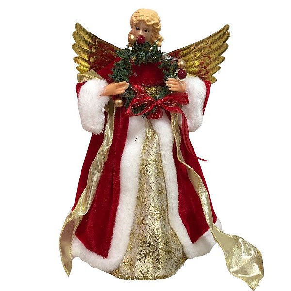 ANJO DEC SEGURANDO GUIR OUR/BCO/VRM 32cm