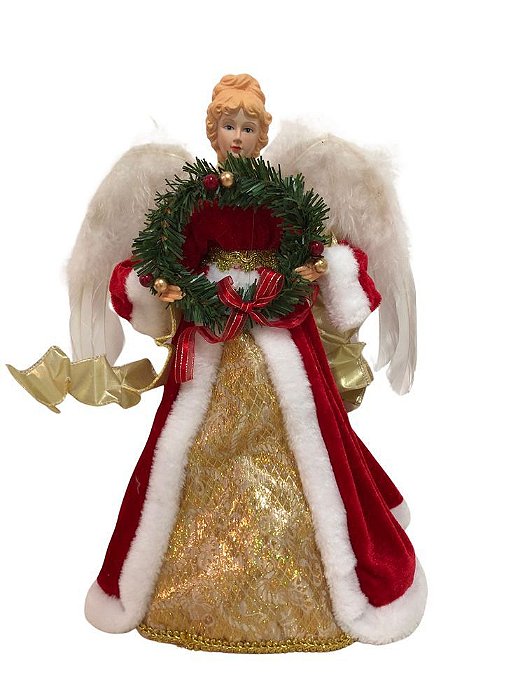 ANJO DEC SEGURANDO GUIR OUR/BCO/VRM 40cm