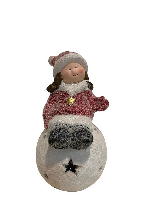 MENINA SENTADO NA BOLA DE LED VRM/BRA (LUZ DE NATAL) C/1 UN