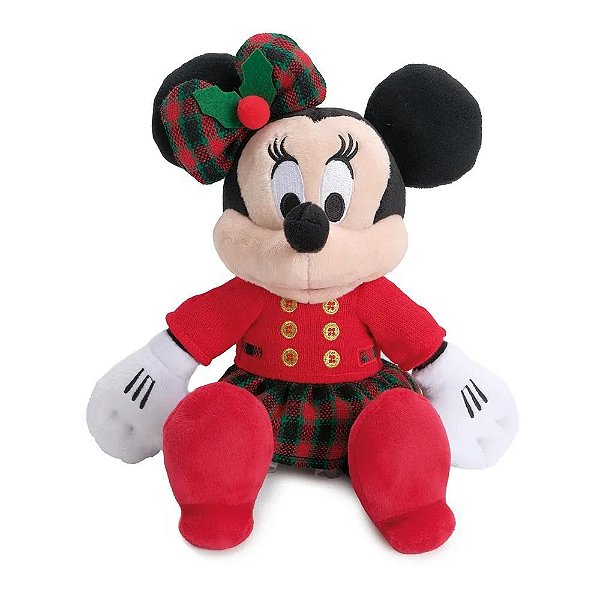 MINNIE C/ROUPA XADREZ VRM/PTO/BCO 33cm C/1 UN