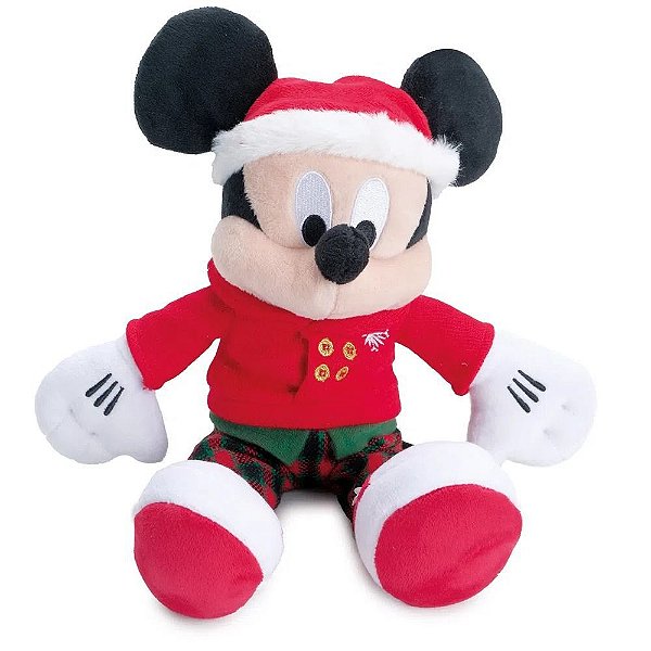 MICKEY C/ROUPA XADREZ VRM/PTO/BCO 33cm () C/1 UN