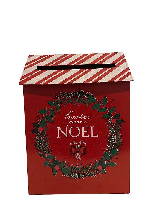CAIXA DE CORREIOS METAL NATAL (VERMELHO) 31X22,5X8,5cm (FLORARTE) Vol. 6