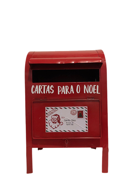 CAIXA DE CORREIOS METAL NATAL (VERMELHO) 33X20,5X18cm (FLORARTE) Vol. 7