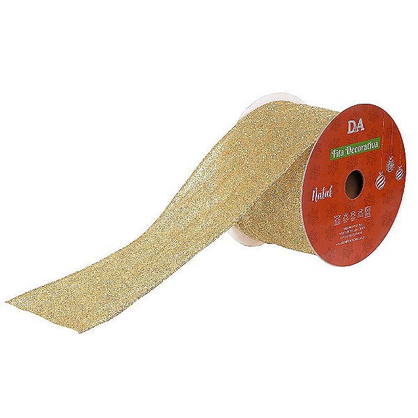 FITA GLITTER ARAMADA C/COSTURA (DOURADO) 6,3cmX9,14m (FLORARTE) Vol. 13
