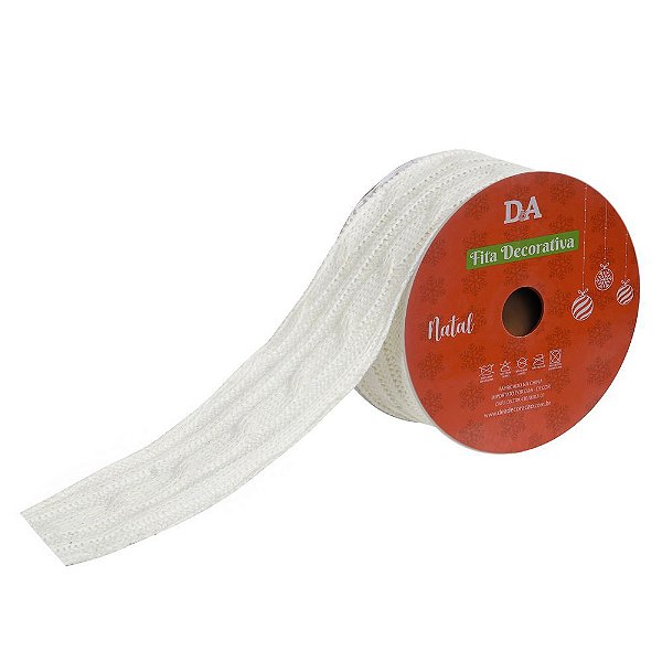 FITA ARAMADA TRICOT C/COSTURA (BRANCO) 6,3cmX5m (FLORARTE) Vol. 2