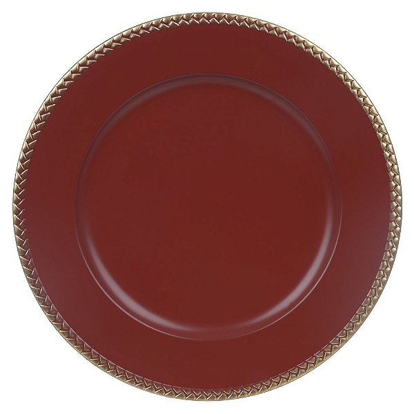 SOUSPLAT DE PLASTICO VERMELHO DOURADO 33D (FLORARTE) Vol. 10