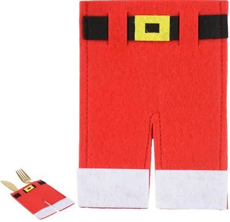 NATAL PORTA TALHER CALCA NOEL (VERMELHO) 14X10cm (FLORARTE) Vol. 5