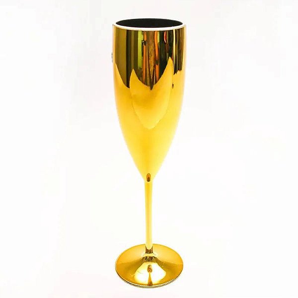 TAÇA DE CHAMPAGNE 180 ML METALIZADA - DOURADA