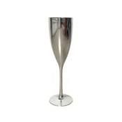 TAÇA DE CHAMPAGNE 180 ML METALIZADA - PRATA