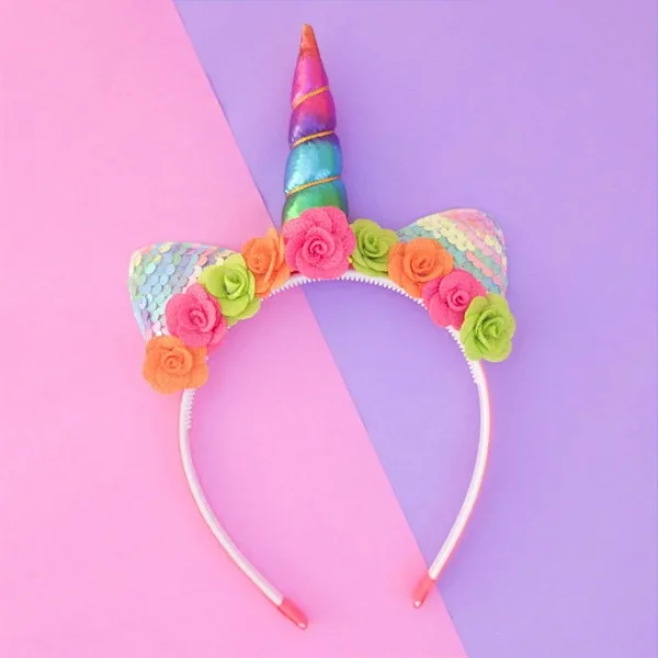 TIARA DE UNICORNIO COLORIDO 01 unidade