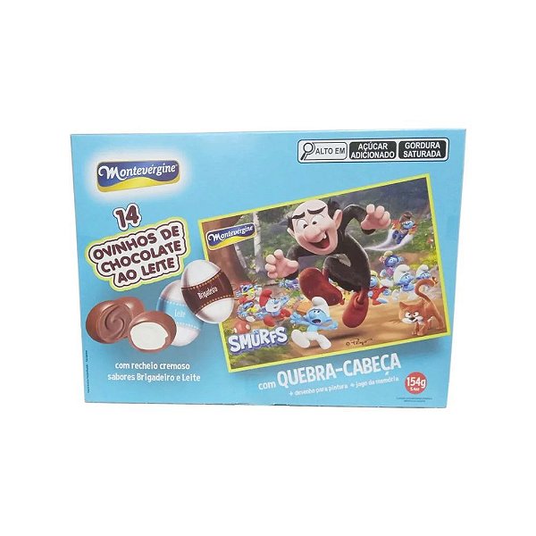 OVINHOS DE CHOCOLATE COM QUEBRA CABECA PASCOA SMURFS 154G