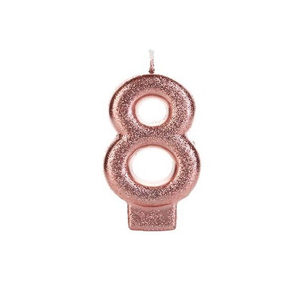 VELA BRONZE GLITTER NÚMERO 8