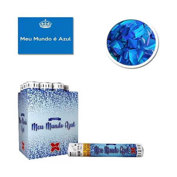 LANÇA CONFETE  MEU MUNDO AZUL METALIZADO