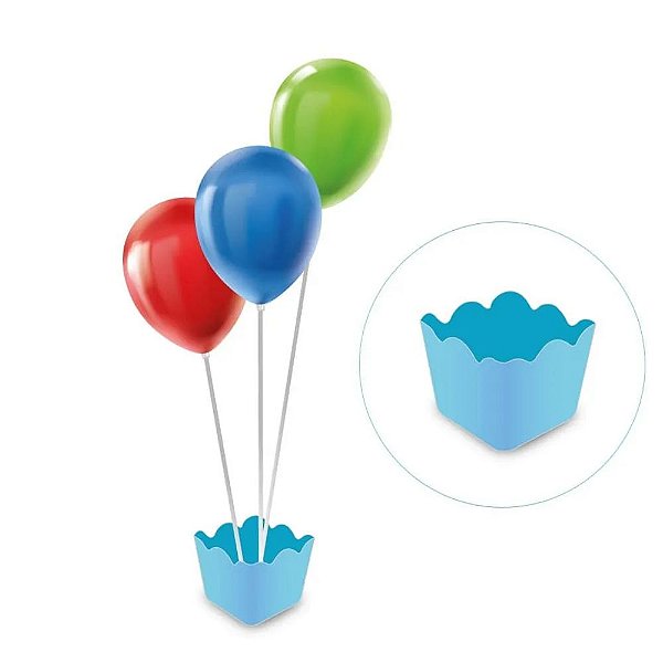 SUPORTE P/ BALOES CACHEPOT C/ 3 HASTES - AZUL CLARO