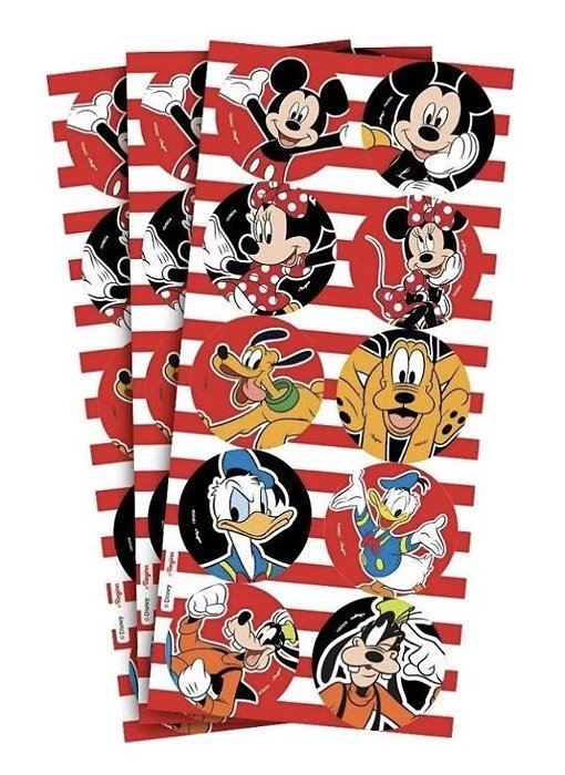 ADESIVO REDONDO MICKEY CLASSICO 30 un.