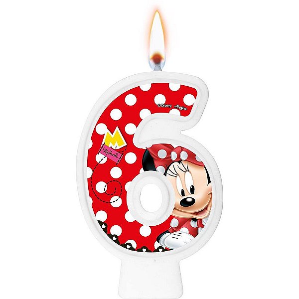 Vela Numeral Minnie Número 6