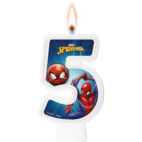 Vela Numeral Homem-Aranha Número 5