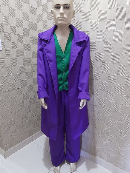 FANTASIA CORINGA PALHAÇO ROXO INF TAM 10