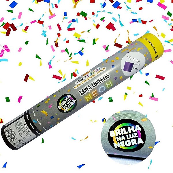 LANÇA CONFETE PAPEL QUADRADO NEON COLORIDO