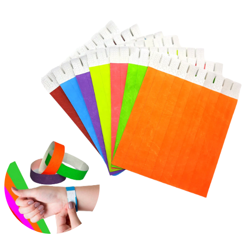 PULSEIRA DE IDENTIFICAÇÃO PARA FESTAS TYVEK C/ 100 UNIDADES
