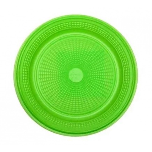 Prato Biodegradável Trik Trik 15cm Verde Neon - 10 unidades