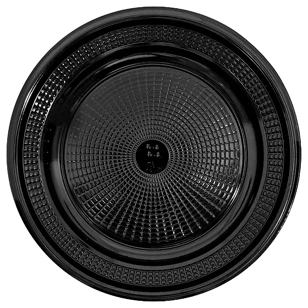 Prato Biodegradável Trik Trik 15cm Preto - 10 unidades