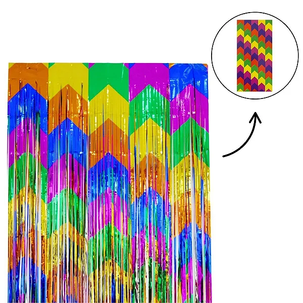 Cortina Metalizada Festa Junina – 91,4 cm x 2,43 m -  01 unidade