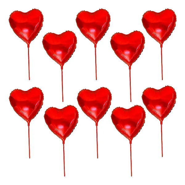Coração Vermelho com Haste – 25 cm – 1 unidade