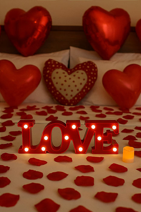 Luminária LED – “Love” Vermelha – 1 unidade