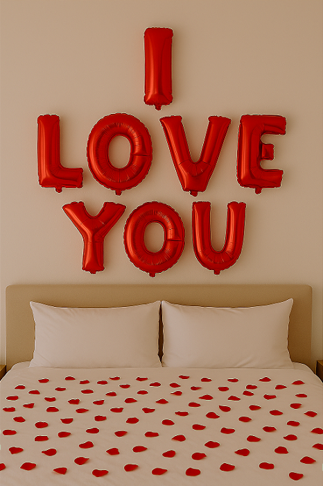 Kit Balão Metalizado “I LOVE YOU” – 40 cm – Vermelho