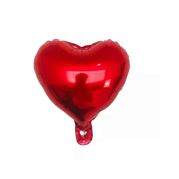 Balão Metalizado Coração – 10” (25 cm) – Vermelho – 1 unidade