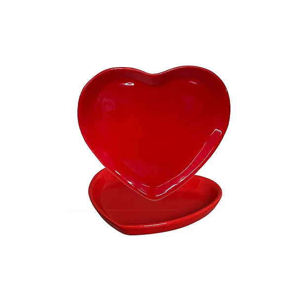 Bandeja Coração – Vermelha ou Rosa – 16 x 16 cm – 1 unidade