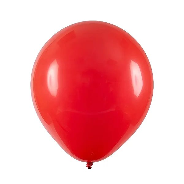 Balão de Látex Redondo Liso Vermelho – 9” – 50 Unidades