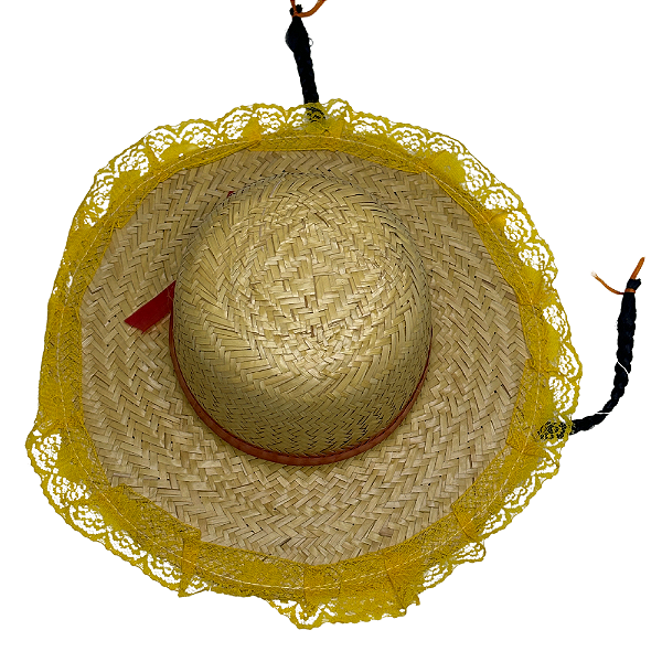 Chapéu Junino com Renda e Trança