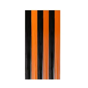 CORTINA  METALIZADA LARANJA E PRETO