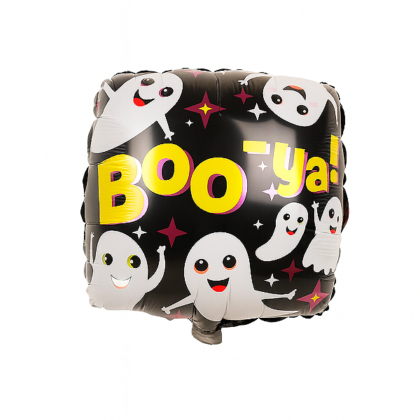 BALAO METALIZADO QUADRADO HALLOWEEN BOO-YA