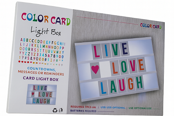 Light Box Color Card – Caixa de Mensagens Iluminada
