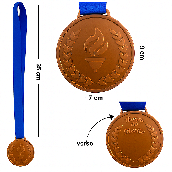 MEDALHA PLASTICA BRONZE