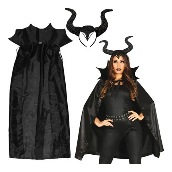 CONJUNTO C/ 1 CAPA E 1 TIARA MALEVOLA